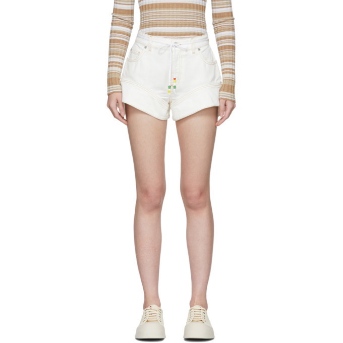 Photo: JW Anderson Off-White Denim Flared Cuff Shorts