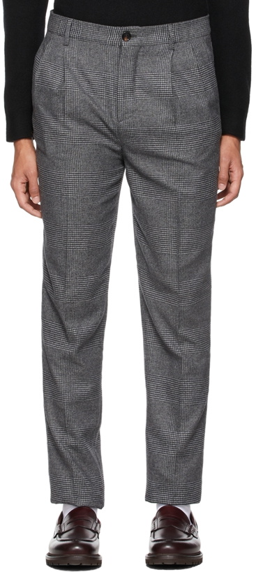 Photo: Brunello Cucinelli Grey Prince Of Wales Trousers