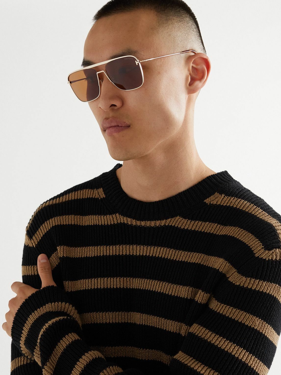 Tom Ford Andy Gold-Tone Aviator Sunglasses Tom Ford | Accessories | Tom Ford Andy Goldtone Aviator  main image 2