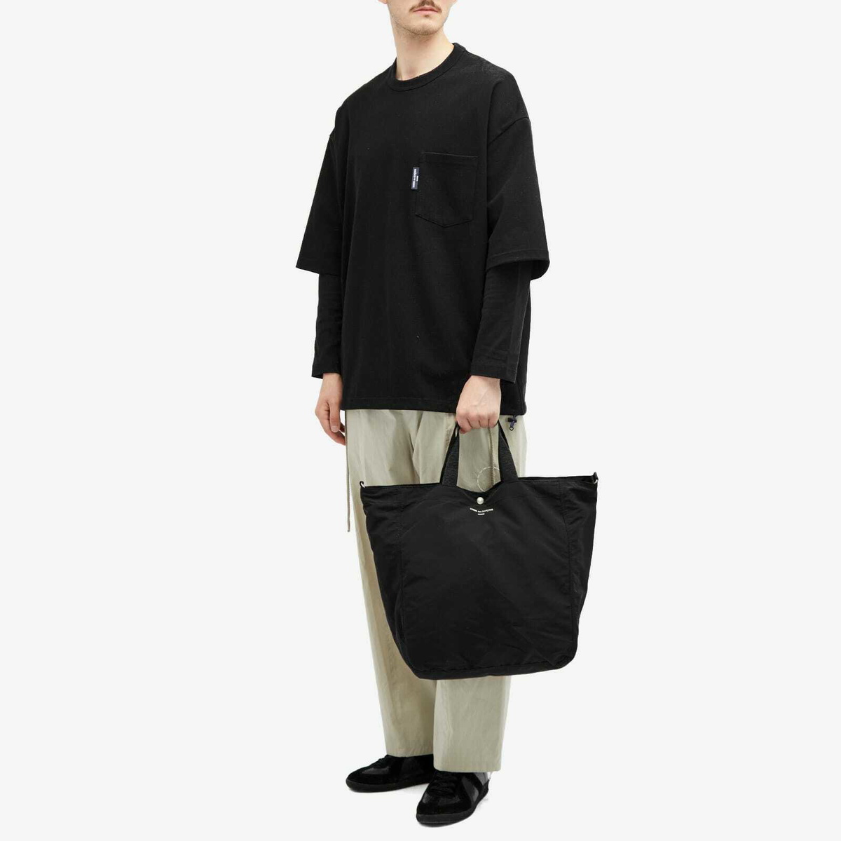 Comme des Garçons Homme Men's 2-Way Logo Tote Bag in Black