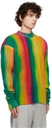 AGR Multicolor Hand-Spray Cable Knit Sweater