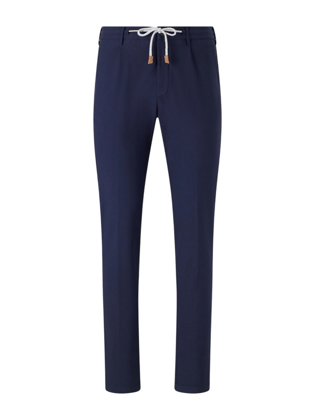Photo: Eleventy - Straight-Leg Cotton-Blend Trousers - Blue