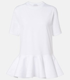 Alaïa Peplum cotton jersey T-shirt