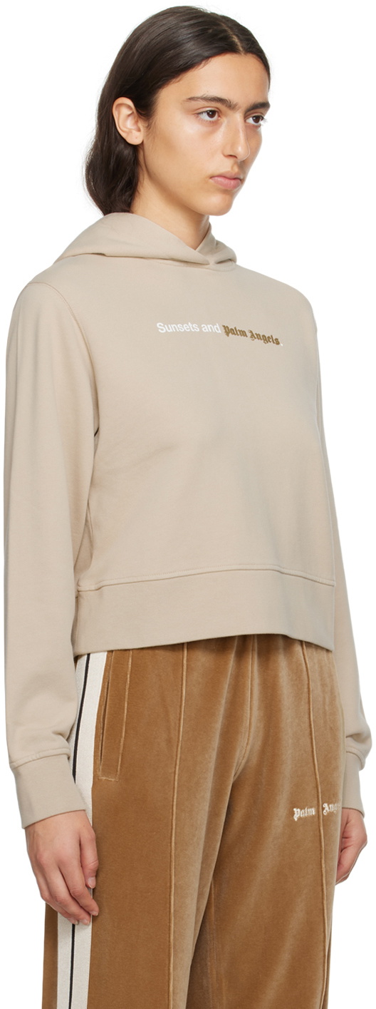 Palm angels beige hoodie Clearance
