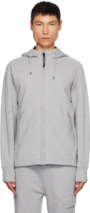 Photo: C.P. Company Gray Raised Google Hoodie