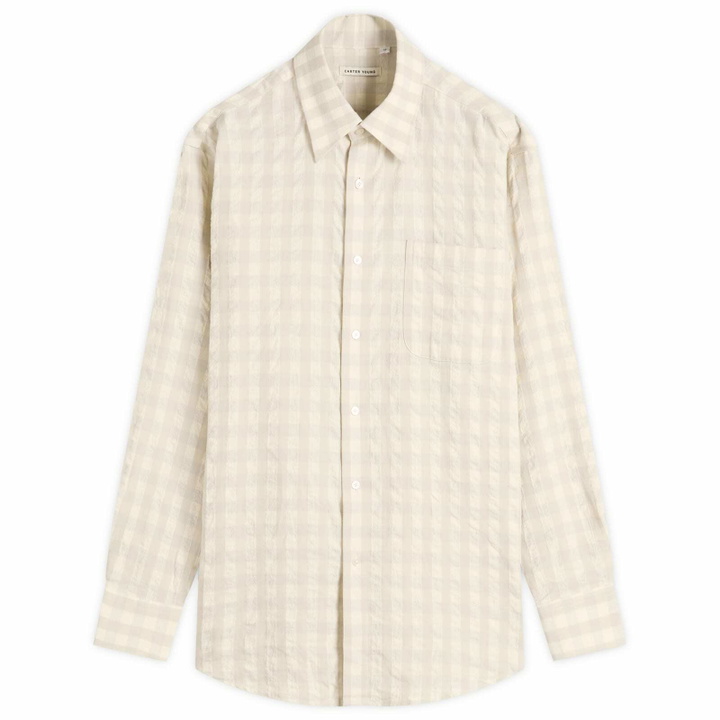 Photo: Carter Young Men's Hugo Shirt in Cream/Dove