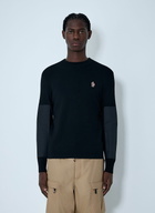 Moncler Grenoble Crewneck Sweater with Nylon Sleeve Patches
