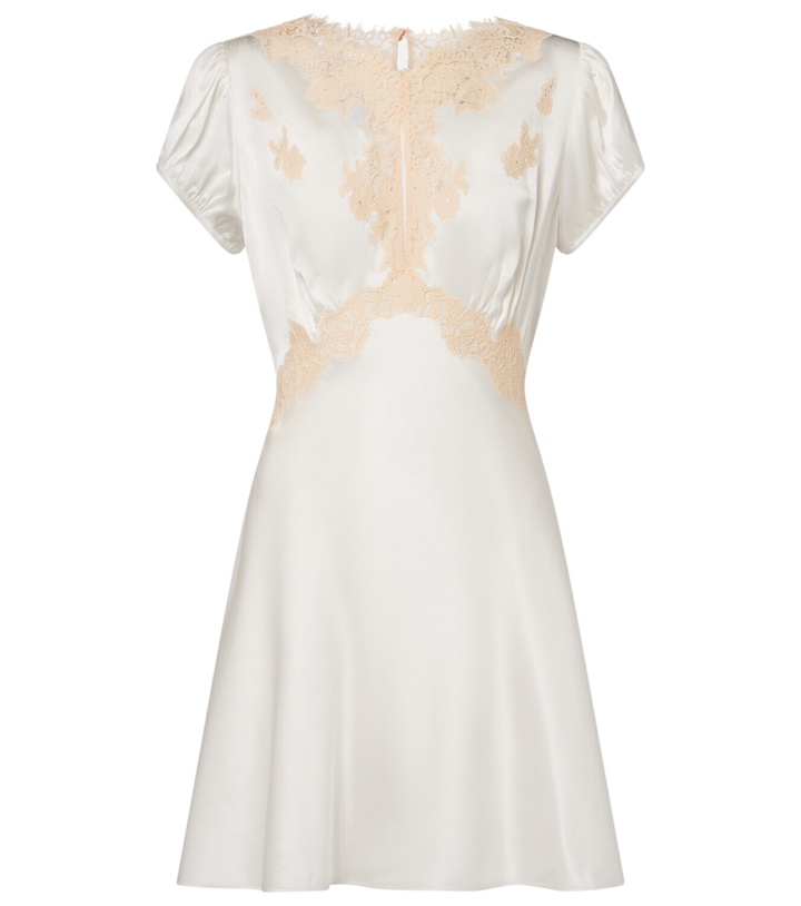 Photo: Dôen Junia lace-trimmed silk satin minidress