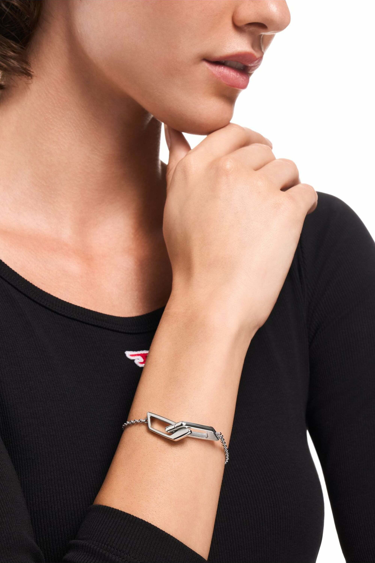 Diesel Stainless Steel Chain Bracelet - Bracelets - Unisex - Silver