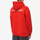 Balenciaga Men's Back Logo Popover Hoodie in Bright Red/White