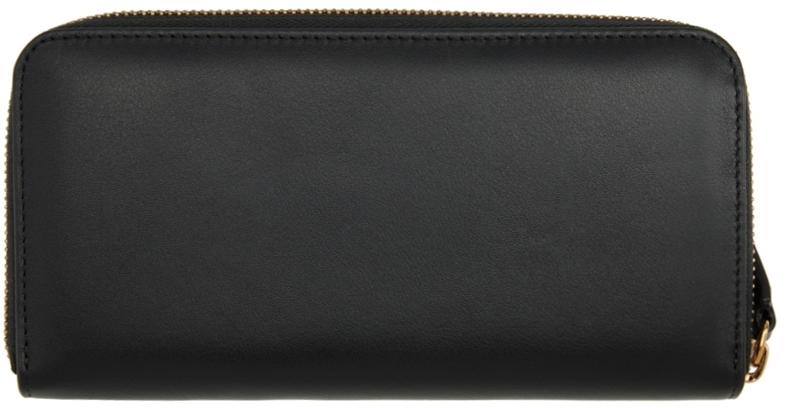 Versace Black 'La Medusa' Zip Around Continental Wallet Versace