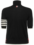 THOM BROWNE Wool Knit Short Sleeve T-neck Sweater