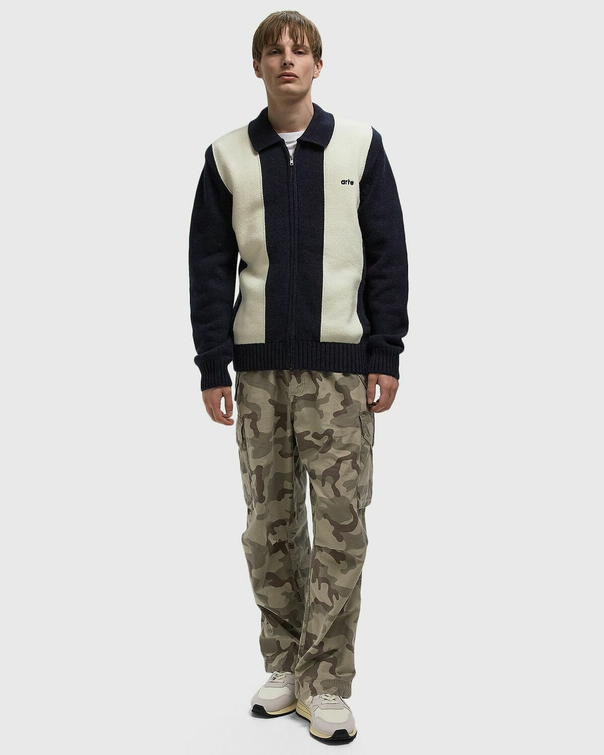 Arte Antwerp Cardigan blue/white Mens Pullover