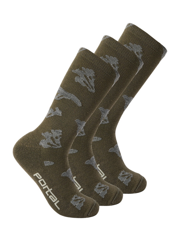Photo: Portal - Ritual Three-Pack Stretch Merino Wool-Blend Socks - Green