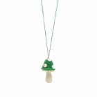 s.k manor hill Men's Mushroom Keychain Necklace in Green 