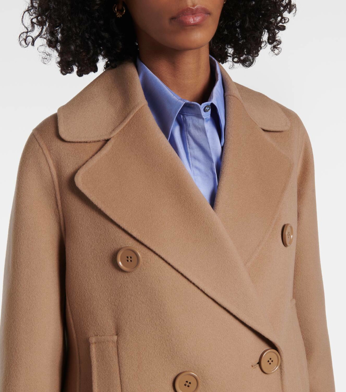 ◆S Max Mara 最新作◆Custodi ウールコート/Spring Camel◆ Double-breasted wool coat, camel | 