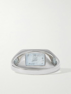 Miansai - Lennox Silver and Chalcedony Signet Ring - Silver