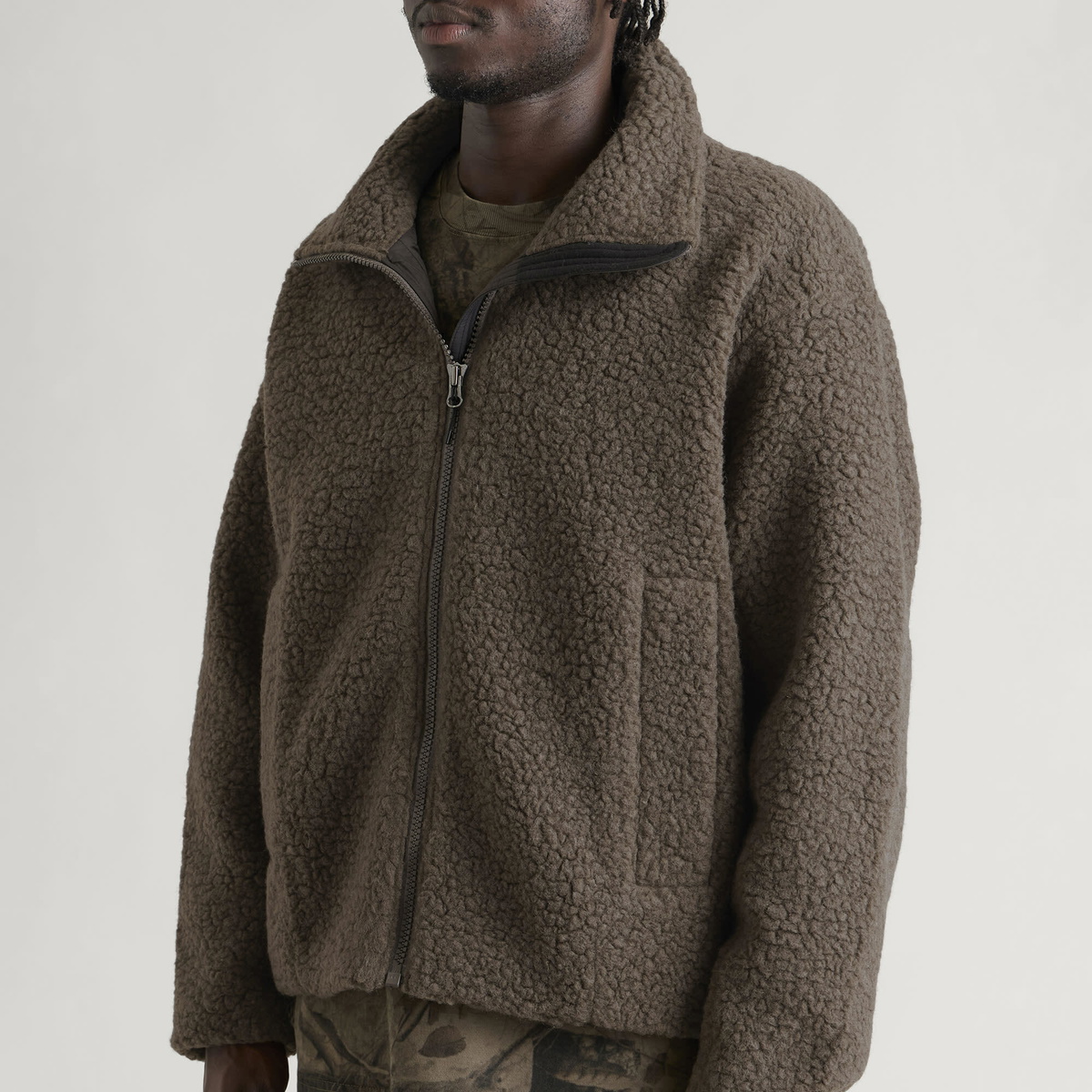 Goldwin Men's Deep Pile Fleece Jacket in Morel