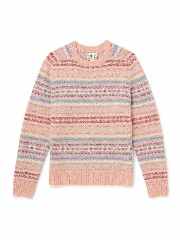 Photo: J.Crew - Fair Isle Brushed Wool Sweater - Pink