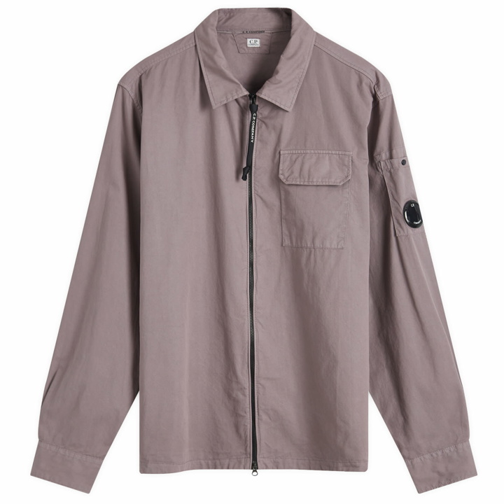 Photo: C.P. Company Men's Organic Gabardine Zip Overshirt in Purple Dove