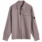 C.P. Company Men's Organic Gabardine Zip Overshirt in Purple Dove