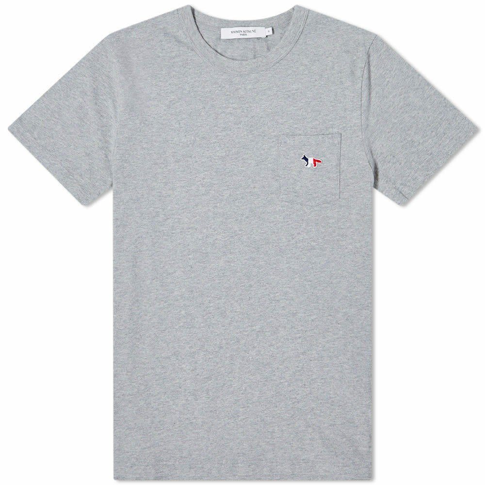 Maison Kitsuné Women's Tricolor Fox Patch T-Shirt in Grey