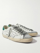 Golden Goose - Super-Star Distressed Suede-Trimmed Leather Sneakers - White