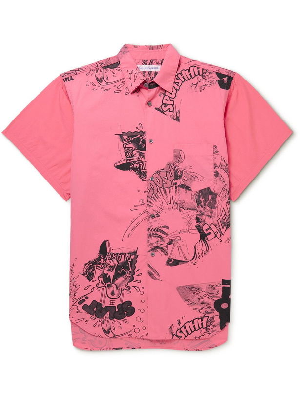 Photo: Comme des Garçons SHIRT - Christian Marclay Printed Cotton-Poplin Shirt - Pink