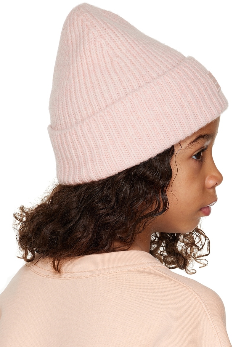 Acne Studios Kids Pink Patch Beanie Acne Studios
