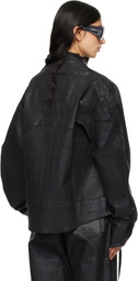 Ottolinger Black Glazed Denim Zip Jacket