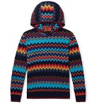 Missoni - Cotton and Wool-Blend Intarsia Hoodie - Blue