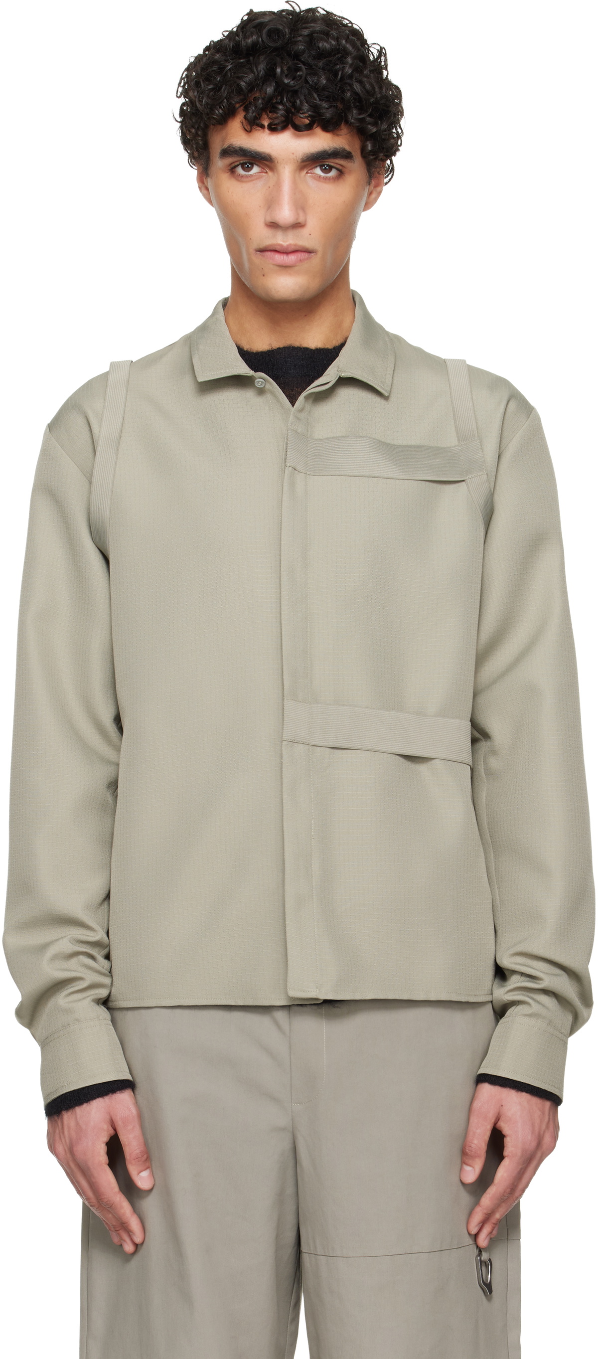 HELIOT EMIL Green Sinew Shirt