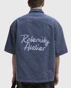 Reternity LUMÉVO CANVAS ZIP SHIRT Blue Mens Shortsleefe