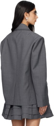 SHUSHU/TONG Gray Peak Lapel Oversized Blazer