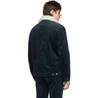 Maison Kitsune Blue Corduroy Trucker Jacket