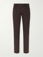 Purdey - Slim-Fit Straight-Leg Cotton-Blend Twill Trousers - Green