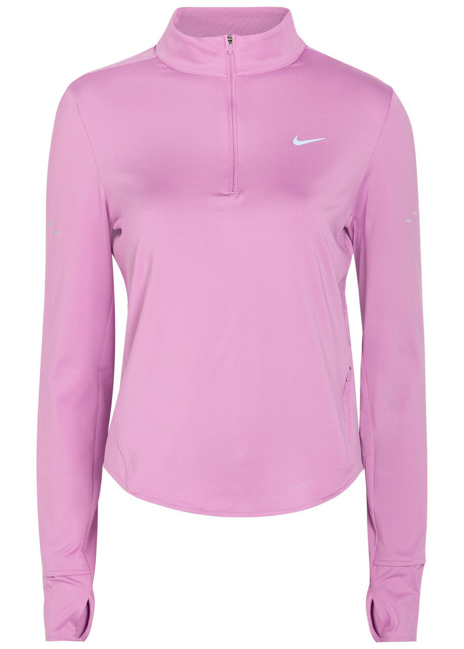 Nike Swift Dri-fit UV Half-zip Stretch-jersey Running top Pink