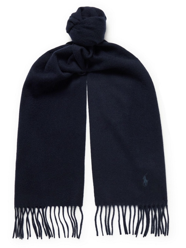 Photo: Polo Ralph Lauren - Logo-Embroidered Fringed Cashmere Scarf