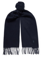 Polo Ralph Lauren - Logo-Embroidered Fringed Cashmere Scarf