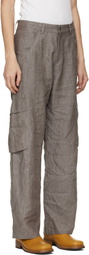 Serapis Gray Linen Cargo Pants