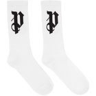 Palm Angels White Monogram Socks