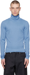 Bianca Saunders Blue Raw Edge Turtleneck