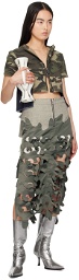 Andersson Bell Khaki & Indigo Camouflage Denim T-Shirt