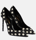 Saint Laurent Zoe 105 polka-dot silk pumps
