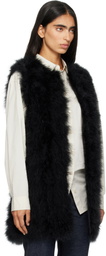 Yves Salomon Black Turkey Feather Vest