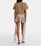 Blumarine Draped leopard-print cotton shorts