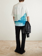 MANAAKI - Paradise Camp-Collar Printed Lyocell Shirt - Blue