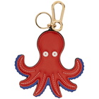 Loewe Red Octopus Leather Keychain