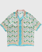 Casablanca Cuban Collar Short Sleeve Shirt Multi - Mens - Shortsleeves