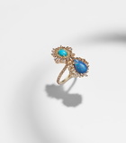 Suzanne Kalan 18kt gold (750/1000) ring with gemstones